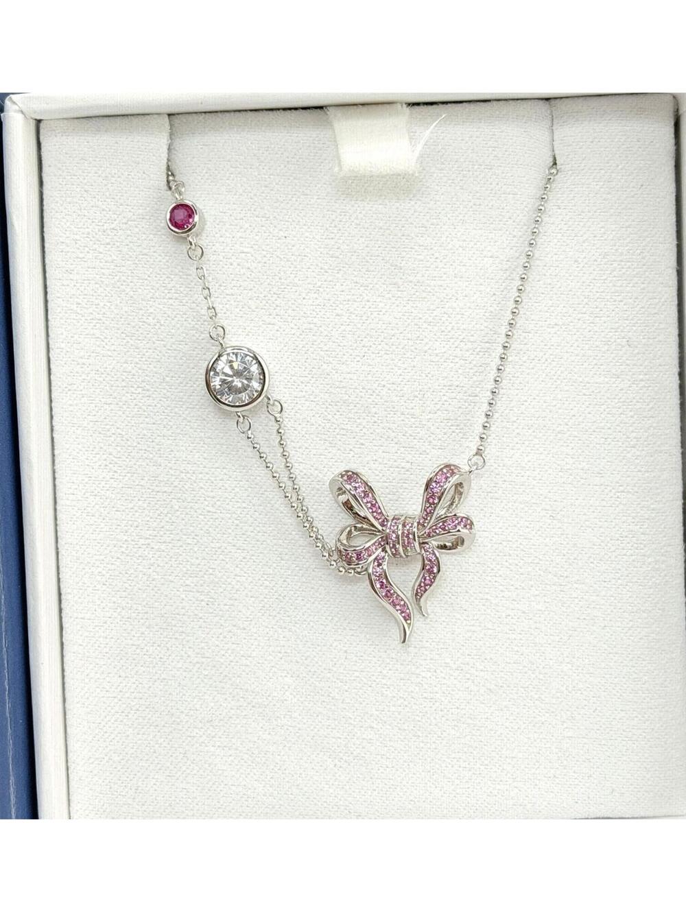 Ryze Party Storyline Necklace "Defined By Me" Rose Crystal on .925 Sterling BOW
